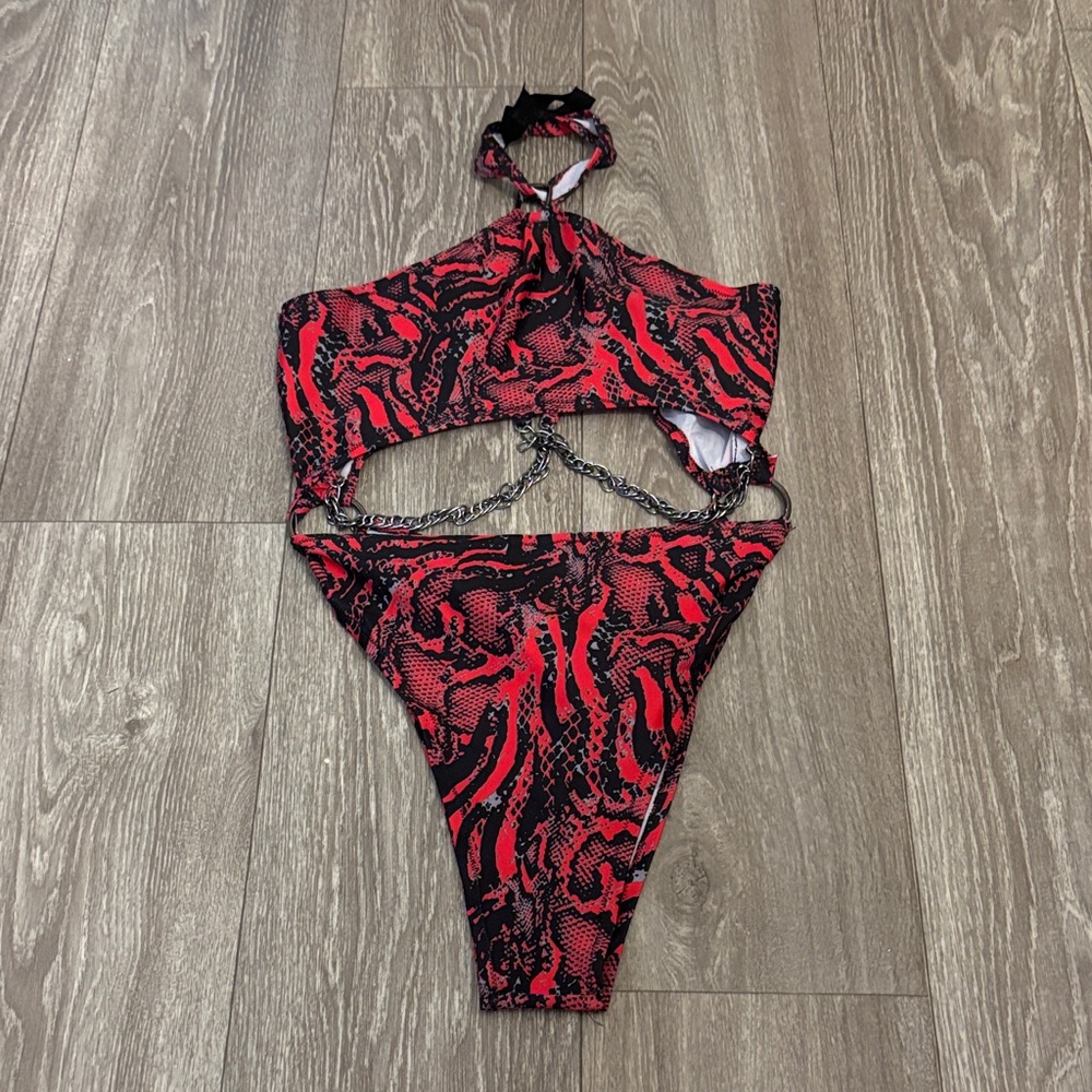 Snake print Red Bodysuit